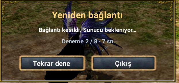 Gerçek oyun ekranı · Reconnect